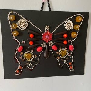 Butterfly created with jewelry and beads
